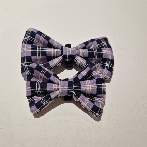 Purple Checkers Bow Tie - Available in 2 sizes
